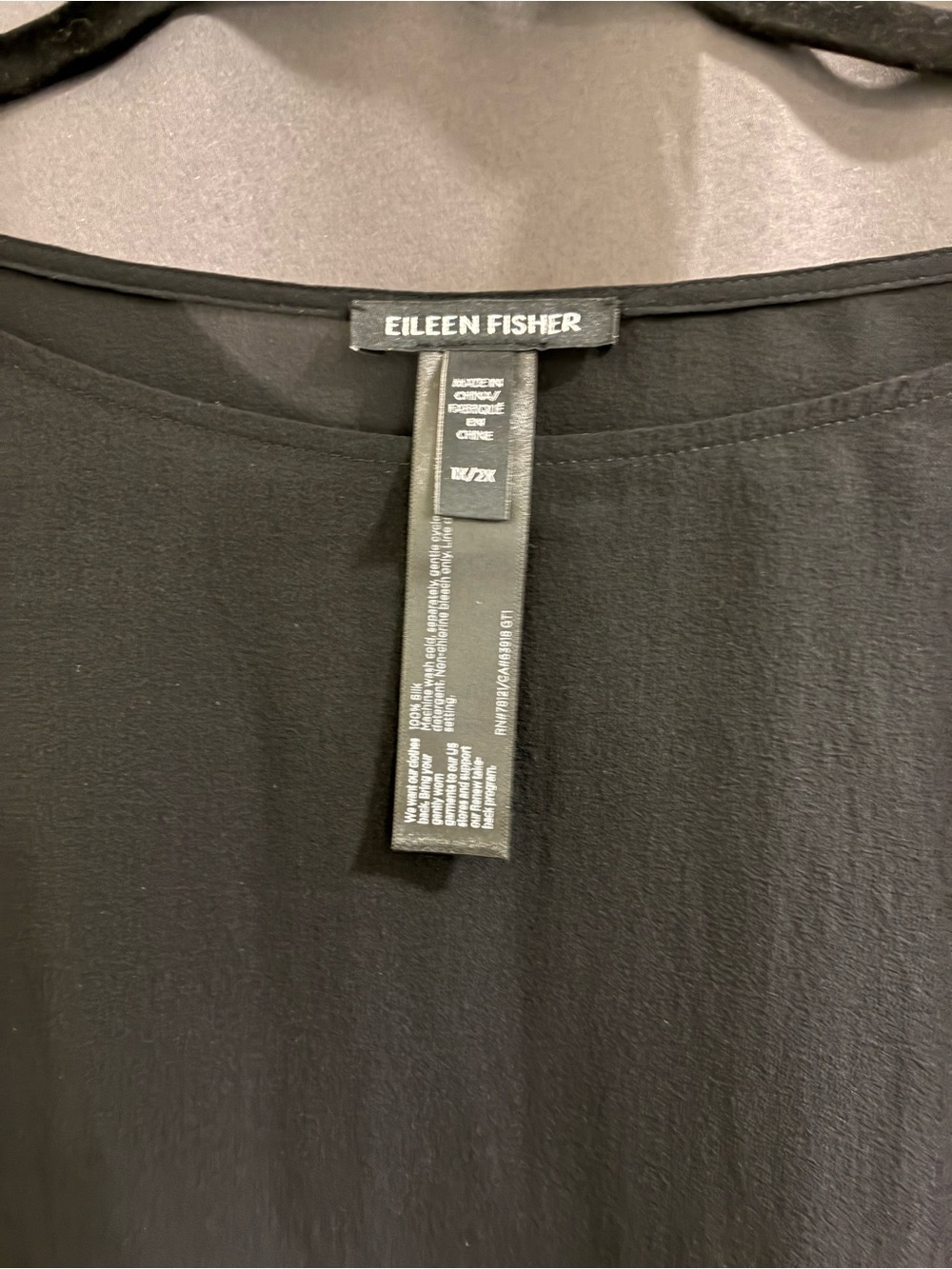 Eileen Fisher draped sheer poncho top, 1X/2X - Picture 5 of 6